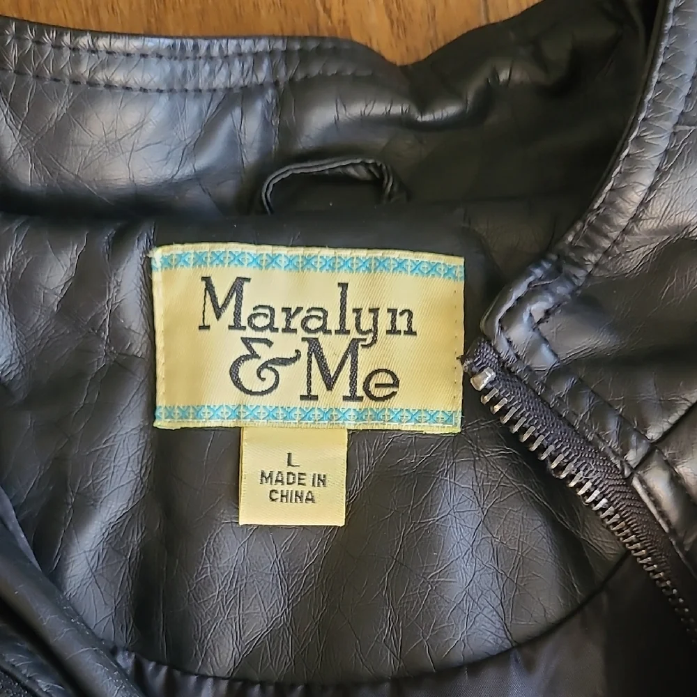 Maralyn & Me Black Faux Leather Jacket - Picture 7 of 13